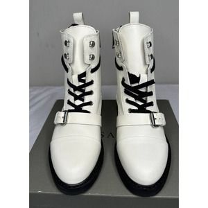 NWB AllSaints Womens 8M White Donita Calf Leather Shoes